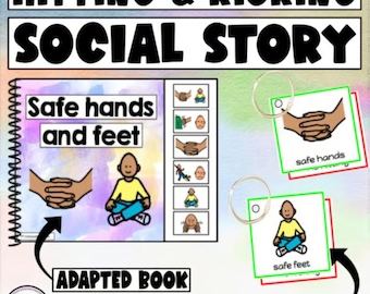 No Hitting or Kicking Social Story - Safe hands Adapted Book for Special Ed