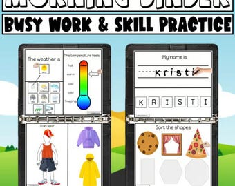 Morning Binder, Calendar and Busy Work - Special Education - 18 pages!