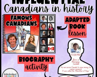 Influential People in Canadian History Adapted Book + Biography Project - Canada