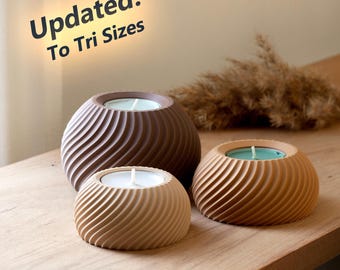 3D Printable Spiral Tealight Holder Set – STL Files | Printalys Studio