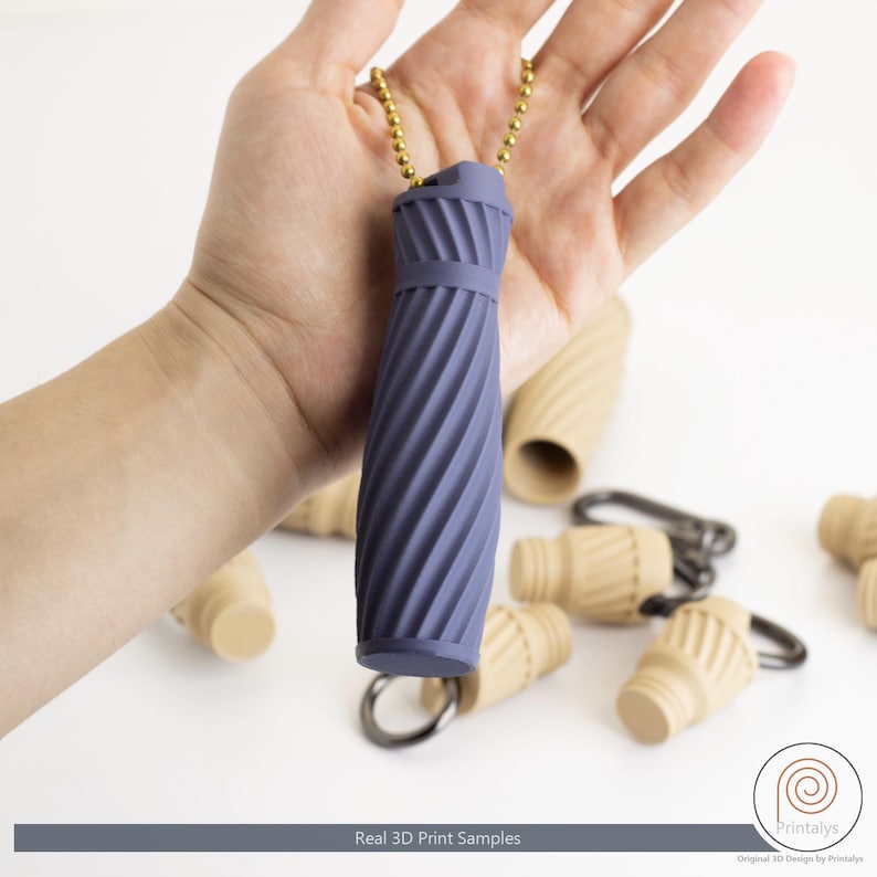 Modular Keychain 3D Printable Twistgrip Modular Keychain STL Files – Spiral Design With ...