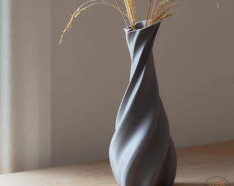 3D Printable Modern Twist Vase STL File – Organic Sculptural Design | Printalys Studio