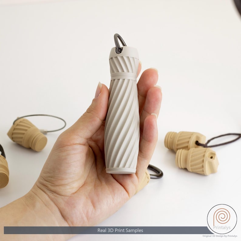 Modular Keychain 3D Printable Twistgrip Modular Keychain STL Files – Spiral Design With ...