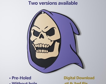 Bone Reaper Relief Badge – Pop Series 01 | 3D Layered Keychain, Wall Art & Hanging Decor STL