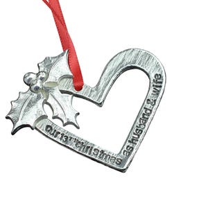 13 Year Anniversary Christmas Tree Ornament - Reads Our 13th Christmas as Husband & Wife