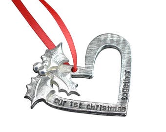 1st Anniversary Christmas Tree Ornament - Reads Our 1st Christmas Together