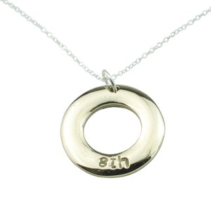 Bronze Hoop Pendant - Stamped 8th for the 8th Anniversary