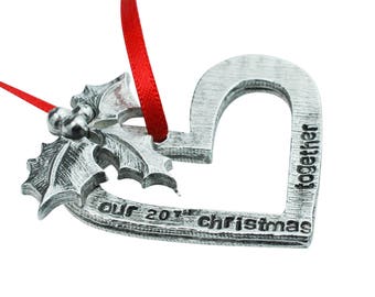 20th Anniversary Christmas Tree Ornament - Reads Our 20th Christmas Together