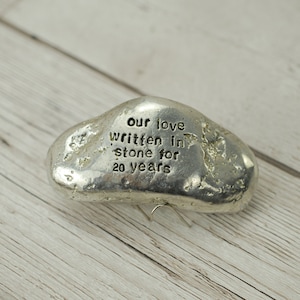 Our Love Written in Stone for 20 Year - Quality Tin Rock for your Anniversary
