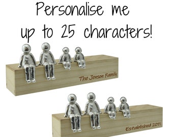 Personalised Choose Your Own Family Combination Metal Sculpture Figurines - Anniversary, Christmas, Fathers Day and Mothers Day Gift Idea