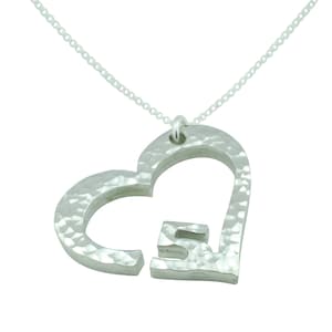 5th Anniversary Beaten Heart Pendant with Sterling Silver Chain