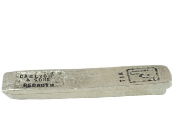 Tin Ingot 100% Pure Tin - Carlyon & Sons Redruth Brand 61 grammes