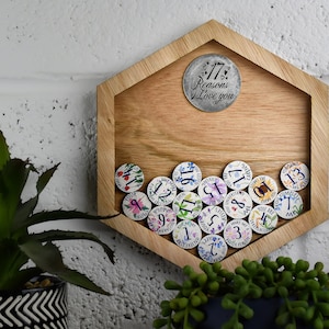 17th Anniversary 17 Reasons I Love You Wooden Wall Frame Full Colour Love Tokens image 1