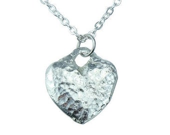 Tin Anniversary Gifts Tin Heart Pendentif - Fabriqué à partir de 100% Pure Tin