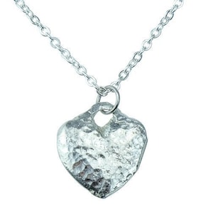 Tin Anniversary Gifts Tin Heart Pendant - Made From 100% Pure Tin