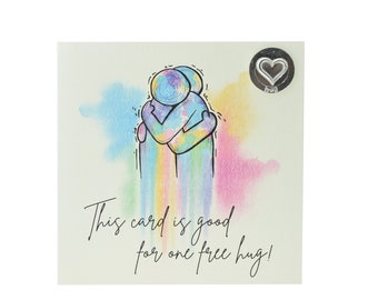 Hug Token Card | Thinking of You Gift | Artsy Socially Distanced Hug Greeting Card