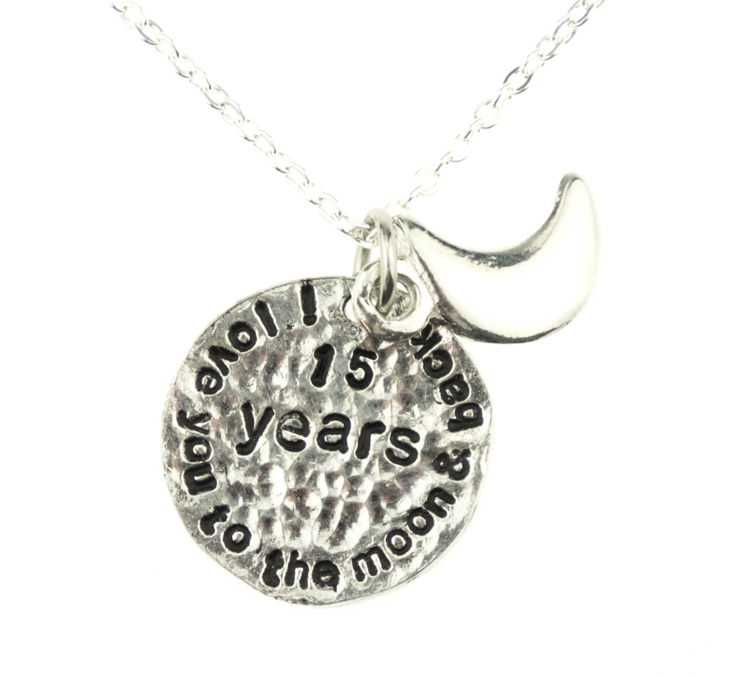 Moon and Back Pendant Necklace