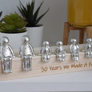 30 Years We Made a Family Sculpture Figurines 30th Anniversary Years 1 to 30 Available Wooden Box Size & Grain Will Vary image 4