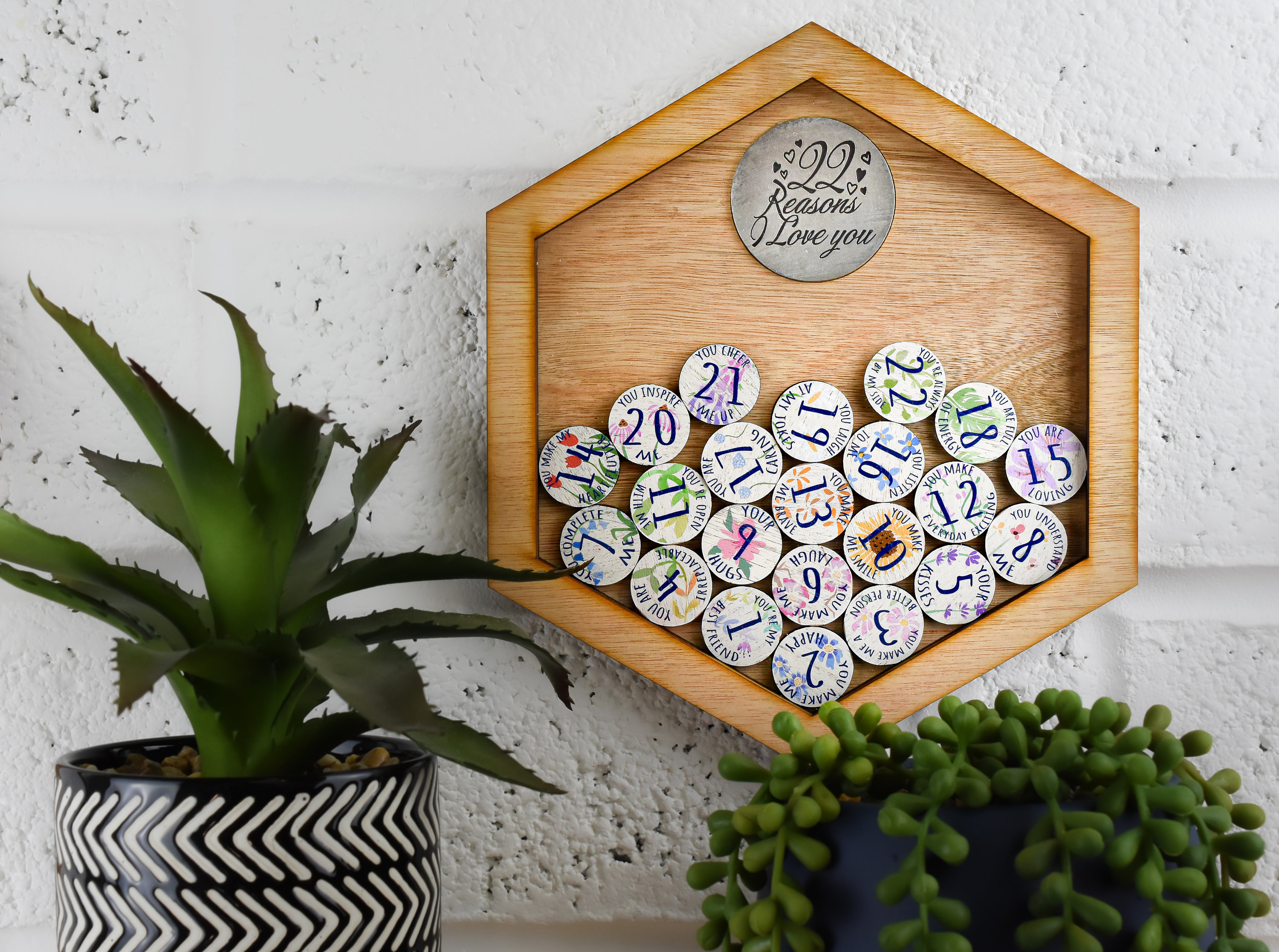 22 Reasons I Love You Wooden Wall Frame