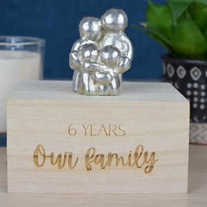 6 lat naszej małej rodziny przytulania | Prezent na 6. rocznicę - Wybierz własną kombinację rodzinną | Część asortymentu We Made a Family