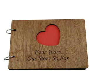 4 Years Our Story So Far - Scrapbook, Photo album or Notebook Idea For 4th Anniversary