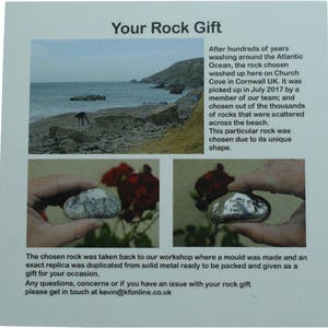 13th Anniversary You Are My Rock Gift Idea Solid Metal Heavy Polished Rock Gift for 13 Year Anniversary image 3