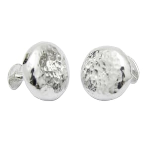Ten Year Wedding Anniversary - Chunky Round Pure Tin Cufflinks