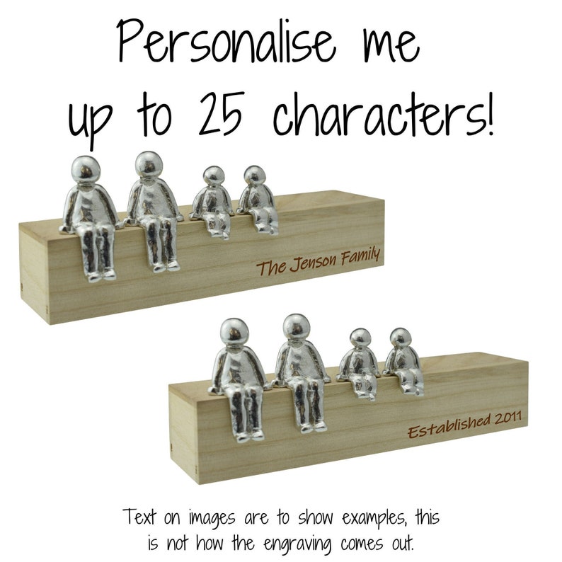Personalised Choose Your Own Family Combination Metal Sculpture Figurines Anniversary, Christmas, Fathers Day and Mothers Day Gift Idea image 1