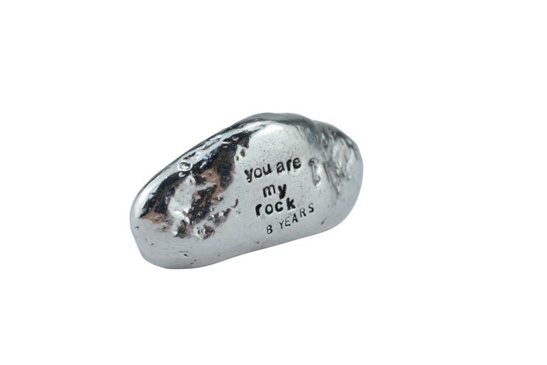 Regalo 11° Anniversario: Pietra "You Are My Rock" In Metallo Massiccio Lucidato, Regalo Originale Per Lui O Lei