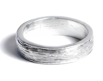 10 Year Anniversary Men's Pure Tin Ring Inscribed with 'Ten Years'