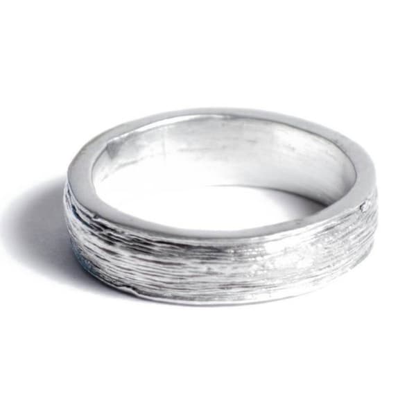 10 Year Anniversary Men's Pure Tin Ring Inscribed with 'Ten Years'