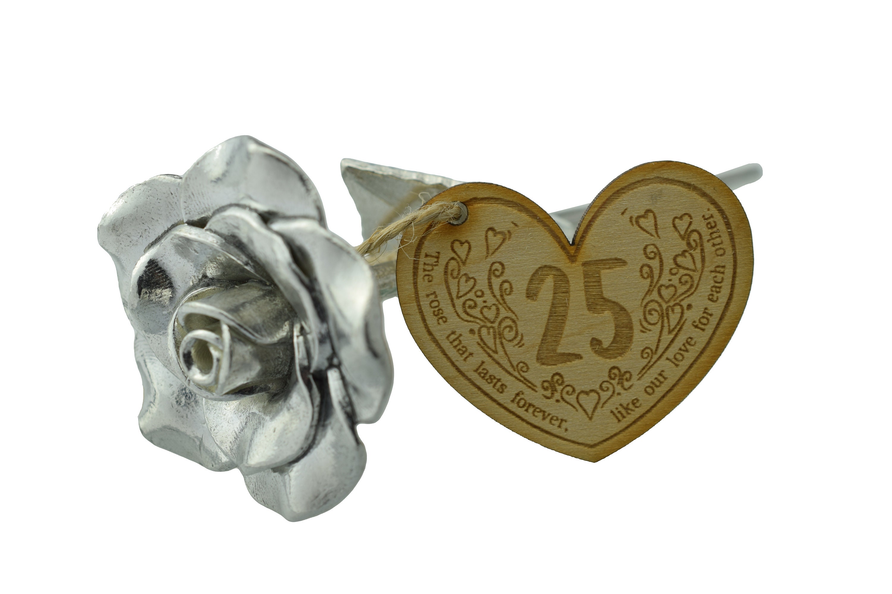 25th Anniversary Forever Rose with Wooden Token