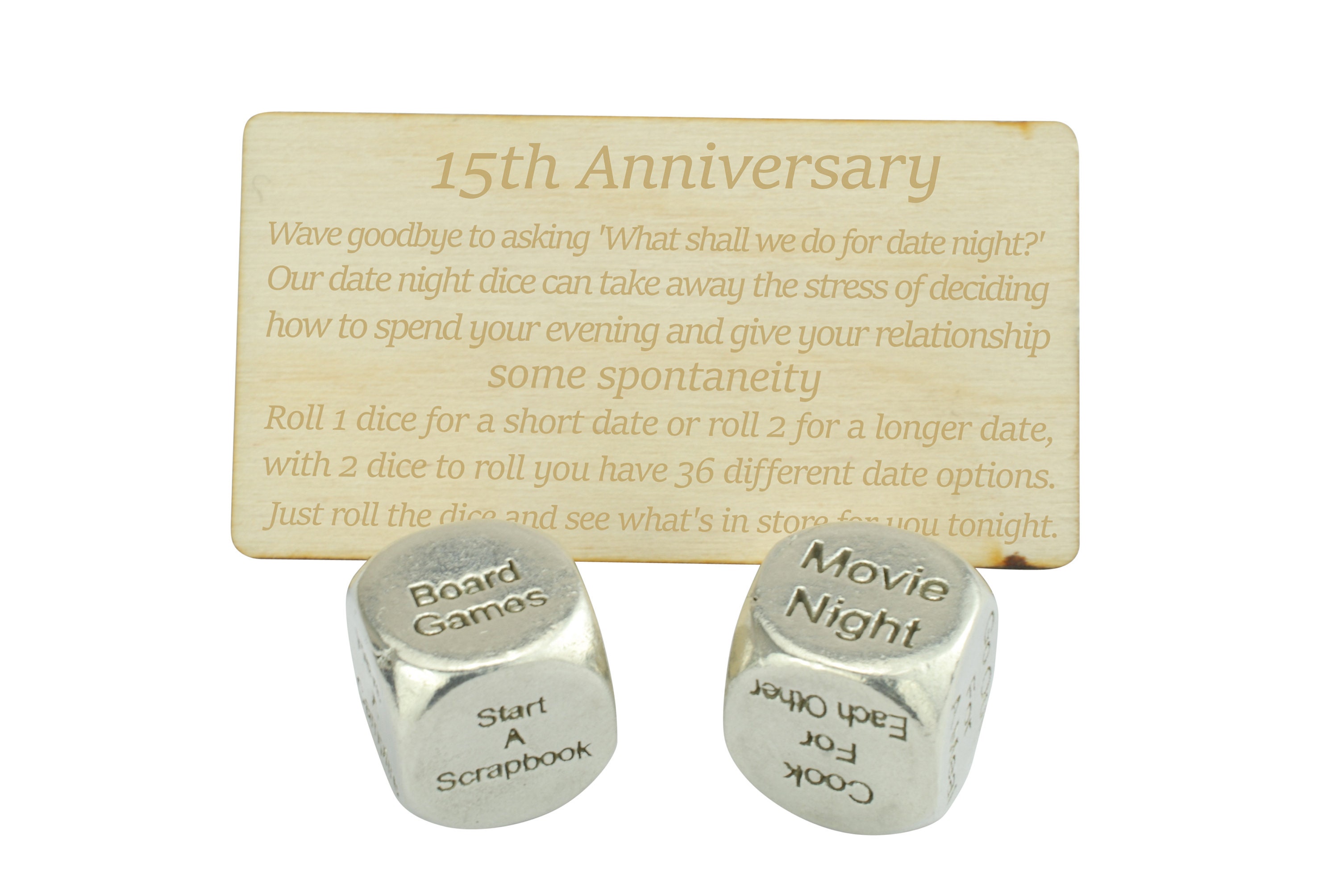 Date Night Decider Dice 15th Anniversary Gift