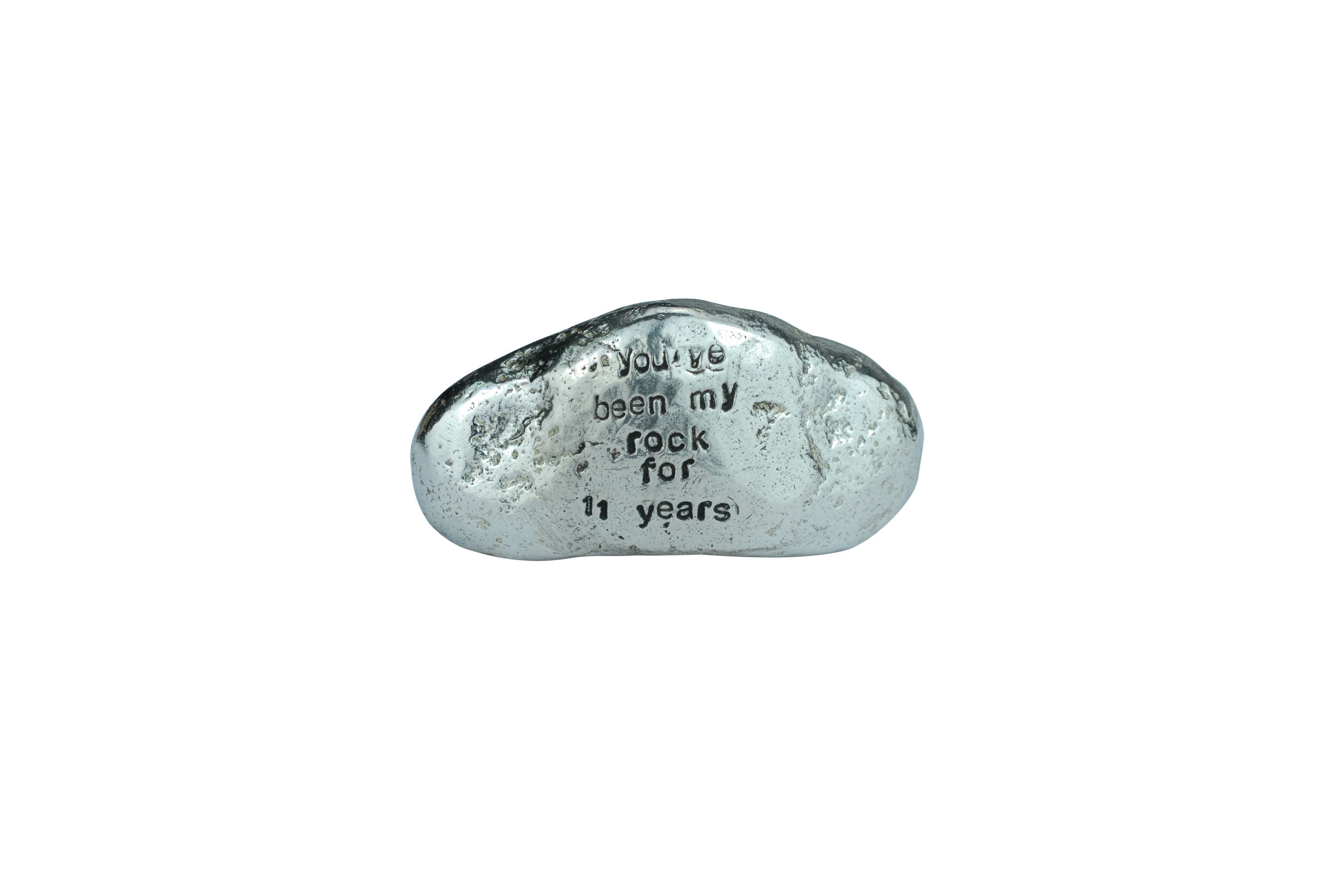 Regalo 11° Anniversario Roccia Metallica Solida Con Incisione 'You've Been My Rock' - Ornamento Da Esposizione Peso 180g