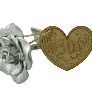 30th Anniversary Forever Rose with Wooden Token