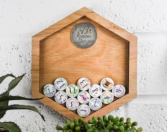 13th Anniversary 13 Reasons I Love You Wooden Wall Frame - Full Colour Love Tokens