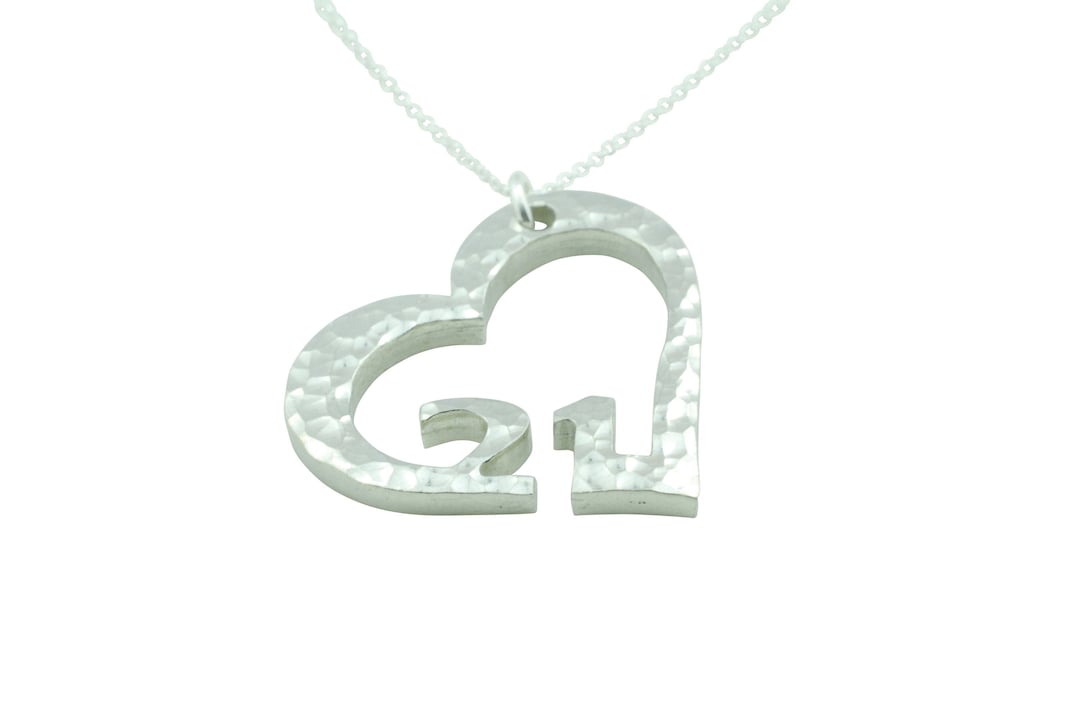 21st Anniversary Beaten Heart Pendant With Sterling Silver Chain - Etsy