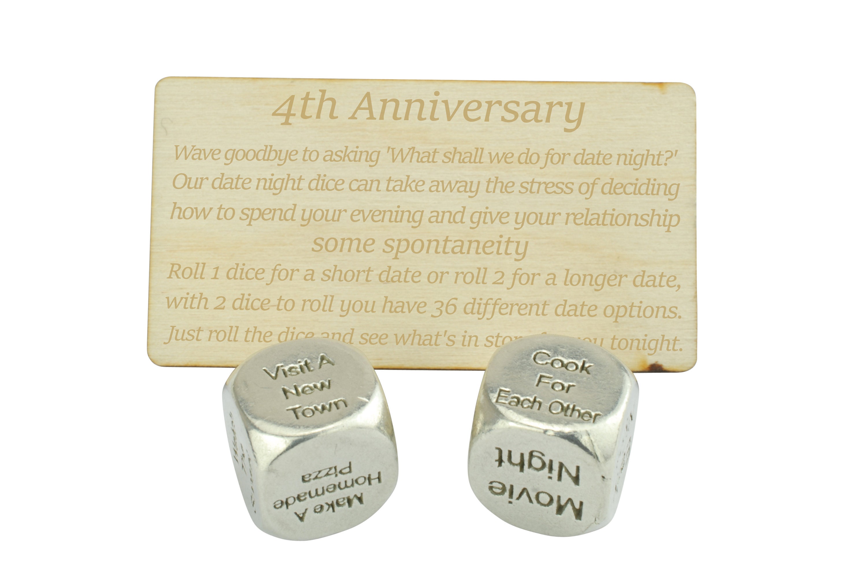 Fourth Anniversary Date Night Decider Dice - 4th Anniversary
