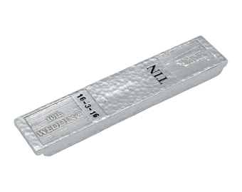 Spersonalizowana sztabka cyny na 10. rocznicę ślubu, 100% czystej cyny - 72 gramy