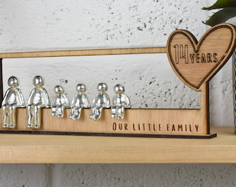 14 Years Our Little Family | 14th Anniversary Gift - Choose Your Own Family Combination