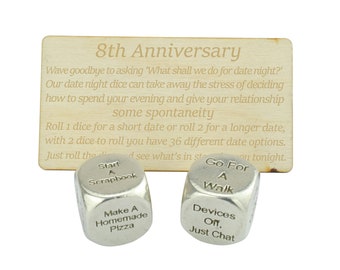 Eighth Anniversary Date Night Decider Dice - 8th Anniversary