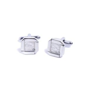 Rustic Tin & Diamond 10th Wedding Anniversary Cufflinks