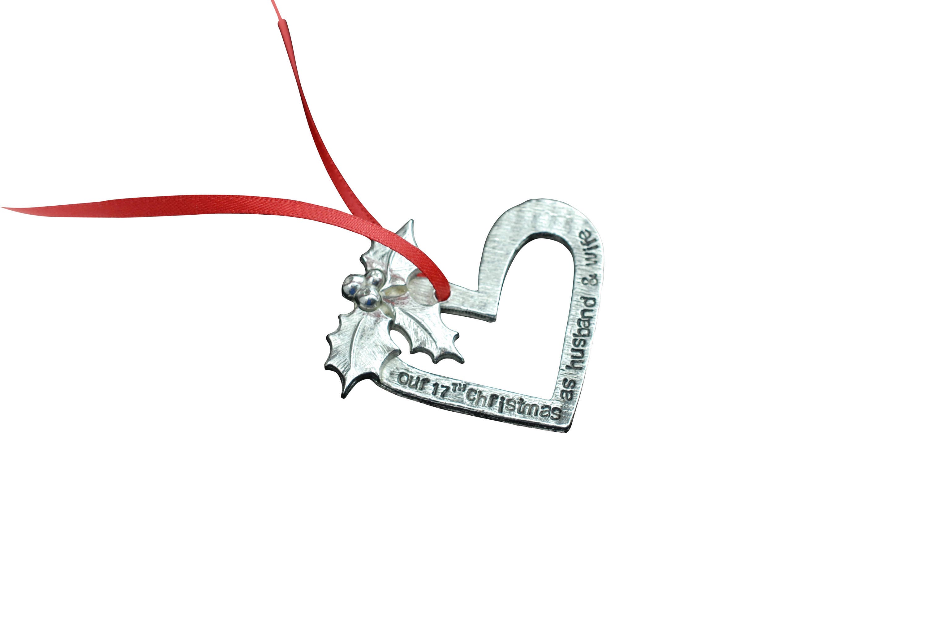 17 Year Anniversary Christmas Tree Ornament - Reads Our 17th Christmas