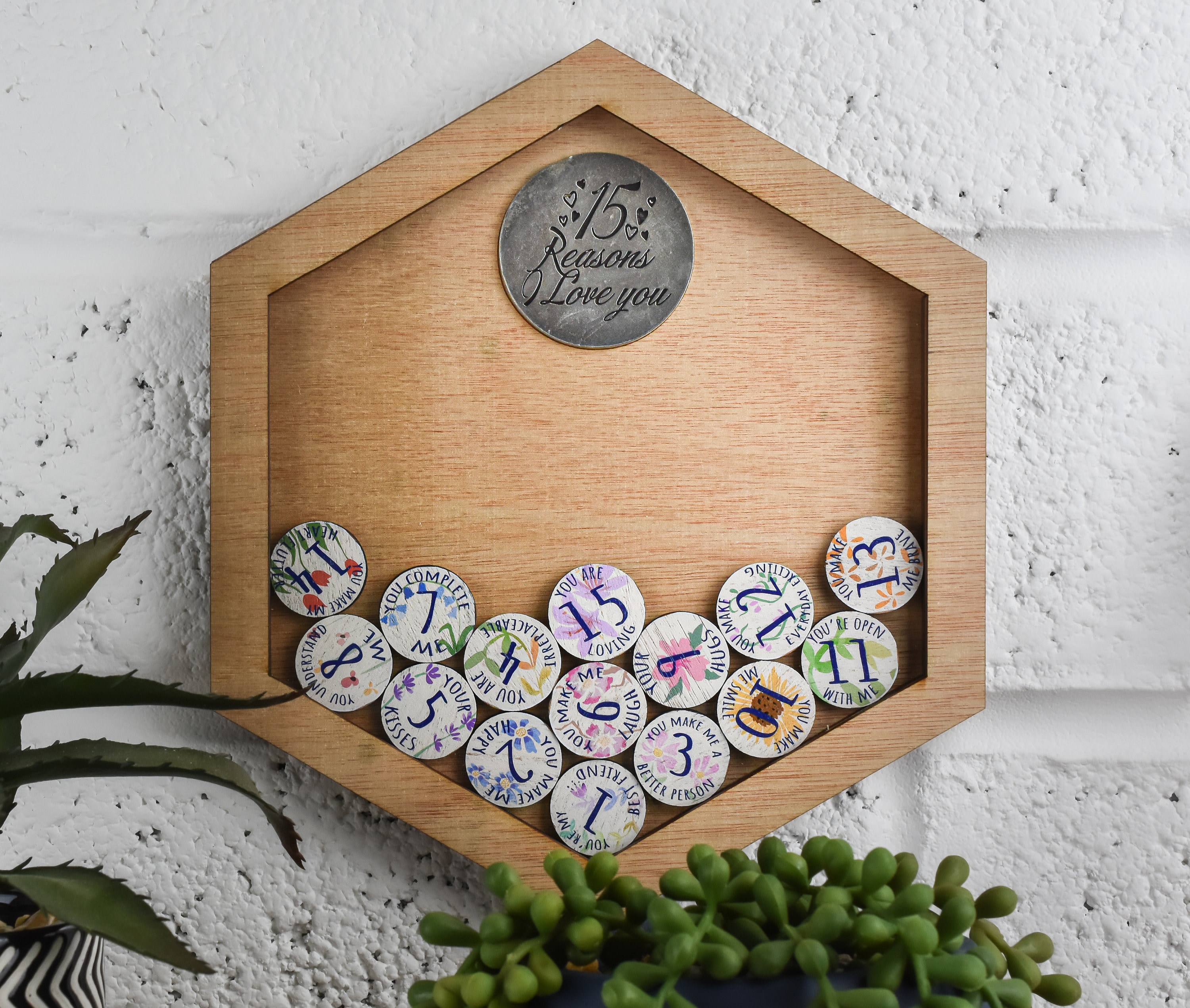 15 Reasons I Love You Wooden Wall Frame