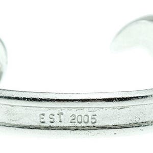 Established 2005 21st Wedding Anniversary Gift - Spanner Wrench Bangle Bracelet Stamped With EST 2005
