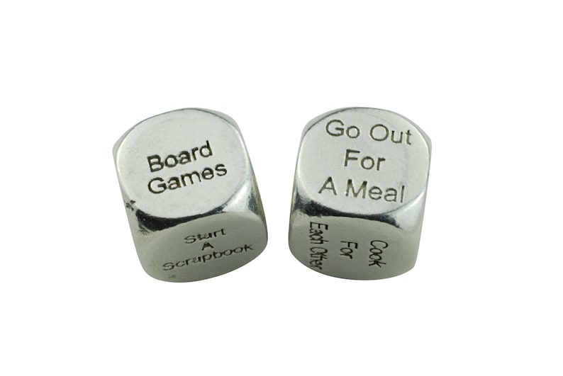 10 Year Anniversary Metal Date Dice 100% Pure Tin Create a Unique 10th Anniversary Date Idea image 8