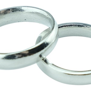 Him and Her Polished Plain Tin Rings - 10th Wedding Anniversary Idea (Pair)