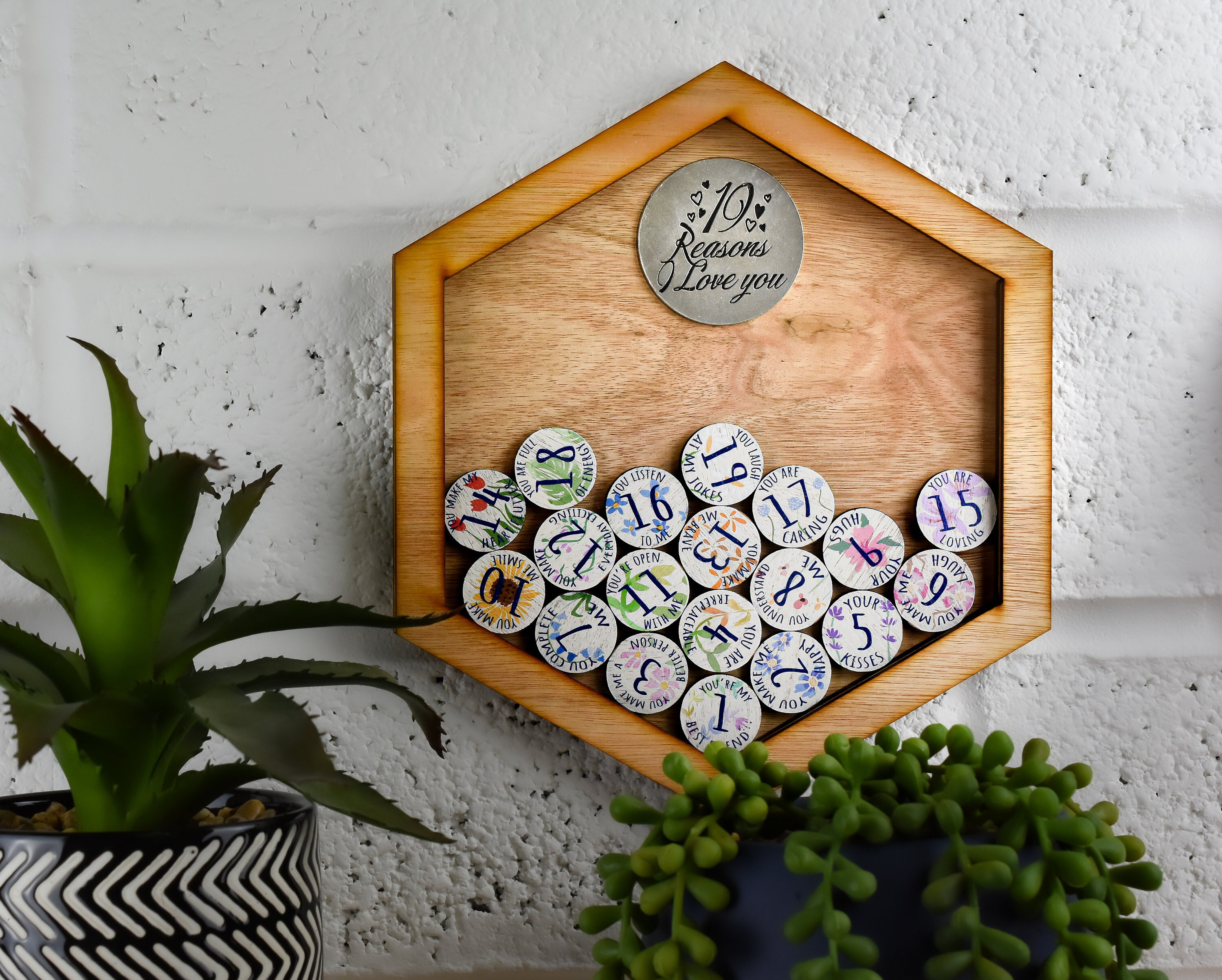 19 Reasons I Love You Wooden Wall Frame