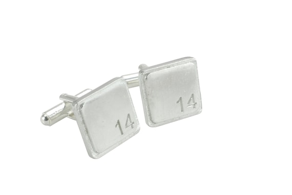 Sterling Silver Polished Square Cuff Links - Engravable Sterling Silver Polished Square Cuff Links - Engravable