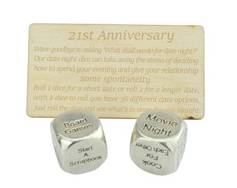 Twenty First Anniversary Date Night Decider Dice - 21st Anniversary